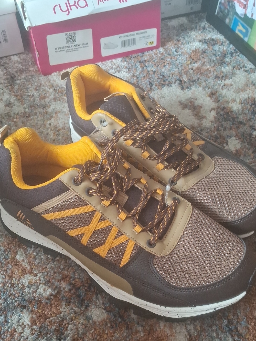 RBX Brown and Yellow Men's Oxfords-Style Athletic Shoes